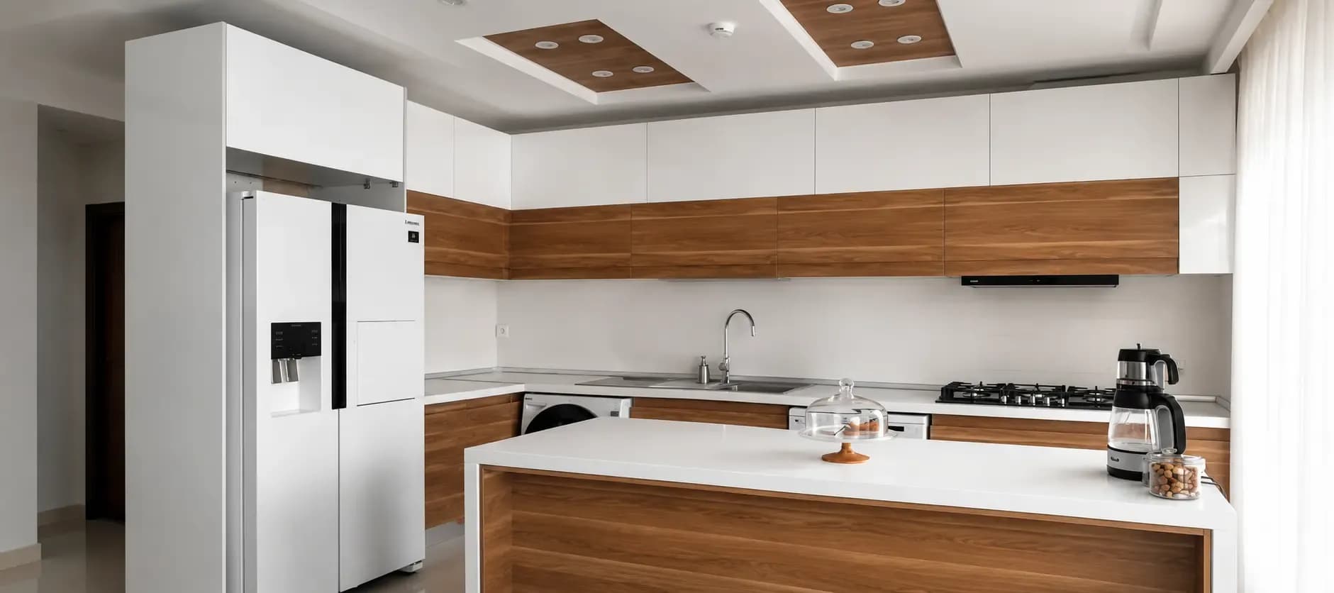 کابینت چوبی و سفید