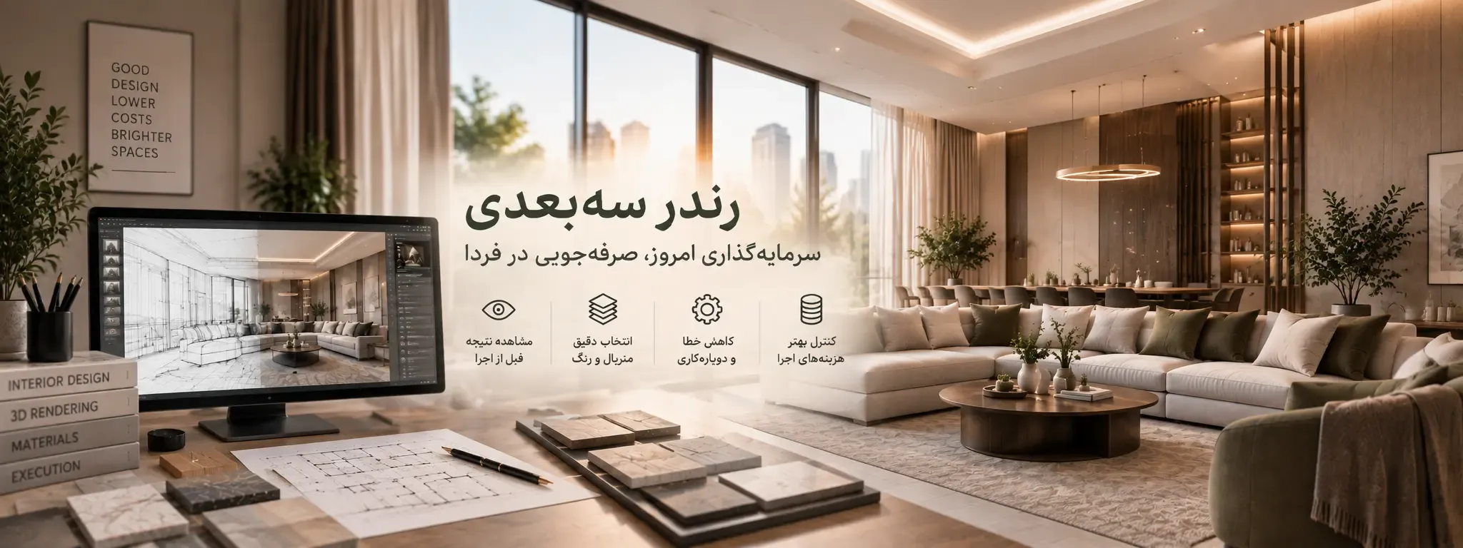 نحوه محاسبه هزینه طراحی داخلی
